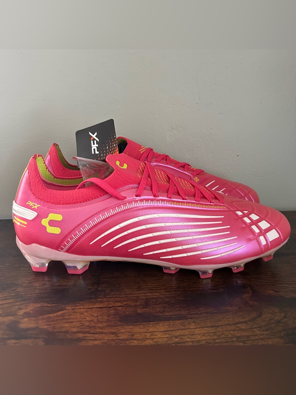Charly Stingr PFX Mens Firm Ground FG Soccer Cleats Fuchsia Pink Size 9